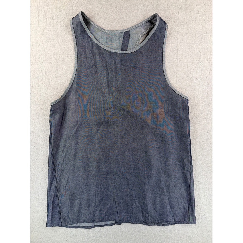 Lululemon Split Back Racerback Tank Top Blue Grey Heathered Activewear Womens